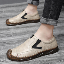 Leather new mens casual leather shoes breathable Joker Korean version of the trend large size mens shoes 454647 a pedal