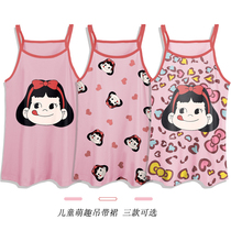 Childrens pajamas Girls  big childrens summer thin cotton night dress Mother and daughter parent-child princess wind little girl camisole