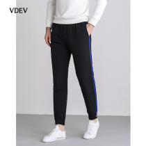Winter outdoor thickened down cotton pants mens sports and leisure stripes to wear outside to keep warm and keep warm long pants tide