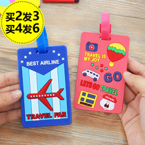 Travel business trip boarding pass luggage cartoon creative silicone luggage tag hang tag consignment tag travel supplies