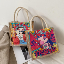Bag female Korean version of the trend fashion printing tote bag Graffiti handbag casual bag net red new multi-color