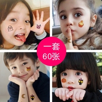 Halloween cartoon tattoo stickers bat pumpkin lights cute children dress face stickers non-toxic waterproof