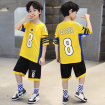 Boy sports suit Summer 2022 new children speed dry summer clothes CUHK children short sleeve summer training basketball clothes