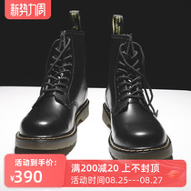  2021 new black Martin boots mens leather Korean version of the trend high-top shoes thick-soled heightening tooling boots motorcycle boots
