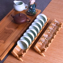 Tea Cup shelf drain rack water cup holder hanger creative tea cup holder bamboo tea set accessories storage rack New