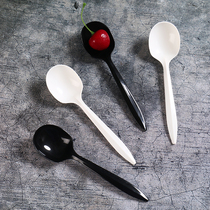 Disposable spoon Starch-based high temperature fast food soup spoon Individually packaged thickened plastic round head spoon Takeaway spoon