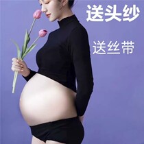 New pregnant women Photo Photo Photo costume studio shooting personal big belly art photo vest shorts mommy photo