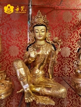 The work of the master of Nepal is free from the Guanyin Dumu statue cross-legged green female Buddha statue high