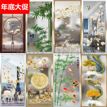 Art glass screen partition living room entrance cabinet aisle background wall double-sided painted frosted craft laminated custom