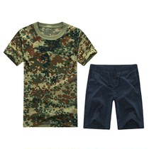 Retired 01 Physical training suit T-shirt shorts Breathable cool quick-drying short sleeve camouflage suit Military training military fan supplies