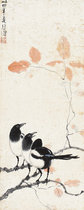 Art micro-spray Xu Beihong 1945 Sanxi 25x62 cm
