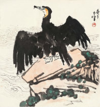 Art Microspray Sun with its peak fish eagle 40x42 cm