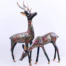 Pakistan handmade bronze couple Deer A deer has you handicrafts Home decoration ornaments Deer gifts