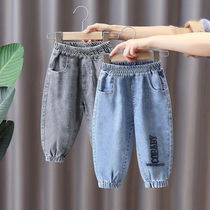 Western style tide childrens swimsuit boys jeans new 2021 spring and autumn pants male baby female baby pants