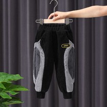 Foreign Air Boy Pants Baby Light Core Suede Trousers Thickened Warm Pants Tide Boy Plus Suede Pants Autumn Winter Children Casual Pants