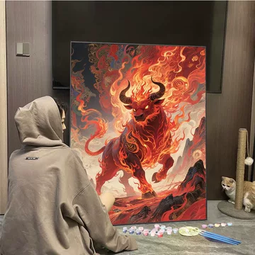 肉質画【牛】油彩画 一组黑色的奶牛油画效果展示- aiab设计实验室-专注电商AI商业落地-AI