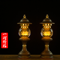 Crystal led lotus lanterns Buddha lights colorful Buddha Hall Buddha front lights Guanyin Bao Xianyin Bao Xianbao Xianlong Ming lamp dedicated to a pair