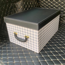 Leather storage box storage box storage box extra large covered glove box finishing box toy storage box sample room box thickening