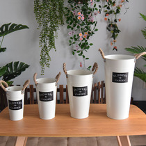 Dried flower vase bucket tin bucket Flower arrangement Wake flower bucket Flower pot Flower bucket Florist extra large stall household large iron bucket