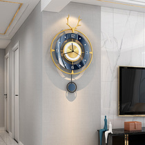 Nordic deer head wall clock living room home fashion high-end watches modern light luxury simple wall clock creative quartz