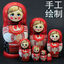 Russian features 7-layer sets of baby Chinese style creative handmade gifts wooden toys birthday gifts with hand gifts