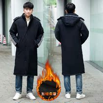 Winter military cotton coat men and women plus velvet thickened warm long knee cold storage work clothes cold clothing coat