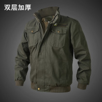 Spring and autumn cotton big bag long sleeve work clothes mens coat welding uniforms