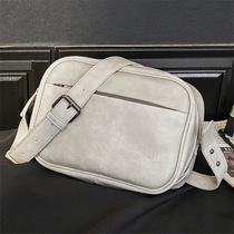 Hong Kong leather 2021 new trend shoulder bag fashion Mens bag casual shoulder bag mens bag