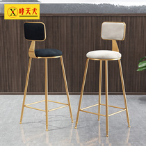 Nordic minimalist dessert shop coffee restaurant casual chair golden bar chair backrest high foot stool bar chair bar chair
