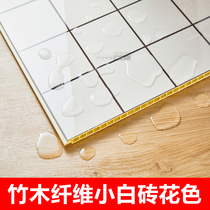 Bamboo and wood fiber integrated wallboard Net red small white brick tile milk tea shop fast food restaurant without sand blank installation