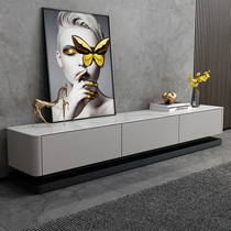 Italian Minimalist Rock Board Tea Table TV Cabinet Light Extravagant Modern Minima Living Room Home small family Type rock plate TV cabinet