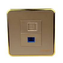 Lonasna Laishan Electrician Champagne gold frame panel voice phone RJ11 network RJ45 Fiber optic TV