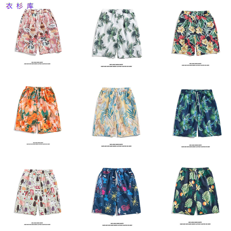 Beach pants for men in summer, thin and quick drying, can be worn in the water, and can be worn on the outside. The trendy brand loose seaside vacation flower shorts