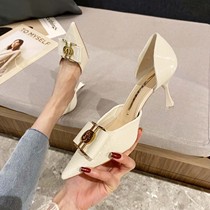 A D Hepburn French style pointed hollow single shoe 2022 Summer new high heels female fine heel Sexy 7cm