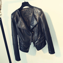 Tide brand slim short leather clothing female 2021 Autumn New Korean black small coat European and American locomotive leather jacket jacket