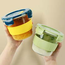 Glass soup bowl home with lid large drink soup cup portable dense package porridge office worker lunch box microwave oven high temperature