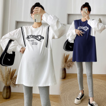 Pregnant womens autumn long sleeve top wear autumn and winter long size T-shirt set autumn fashion clothes