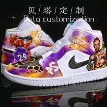  Sneakers custom diy hand-painted original color change graffiti transformation kaws Kobe Lakers ow aj James gift