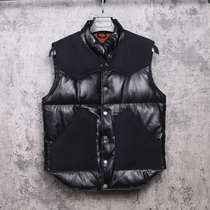Anti-season clearance leather clothing mens leather down vest winter sheep leather waistcoat cropping waistcoat cropping treatment