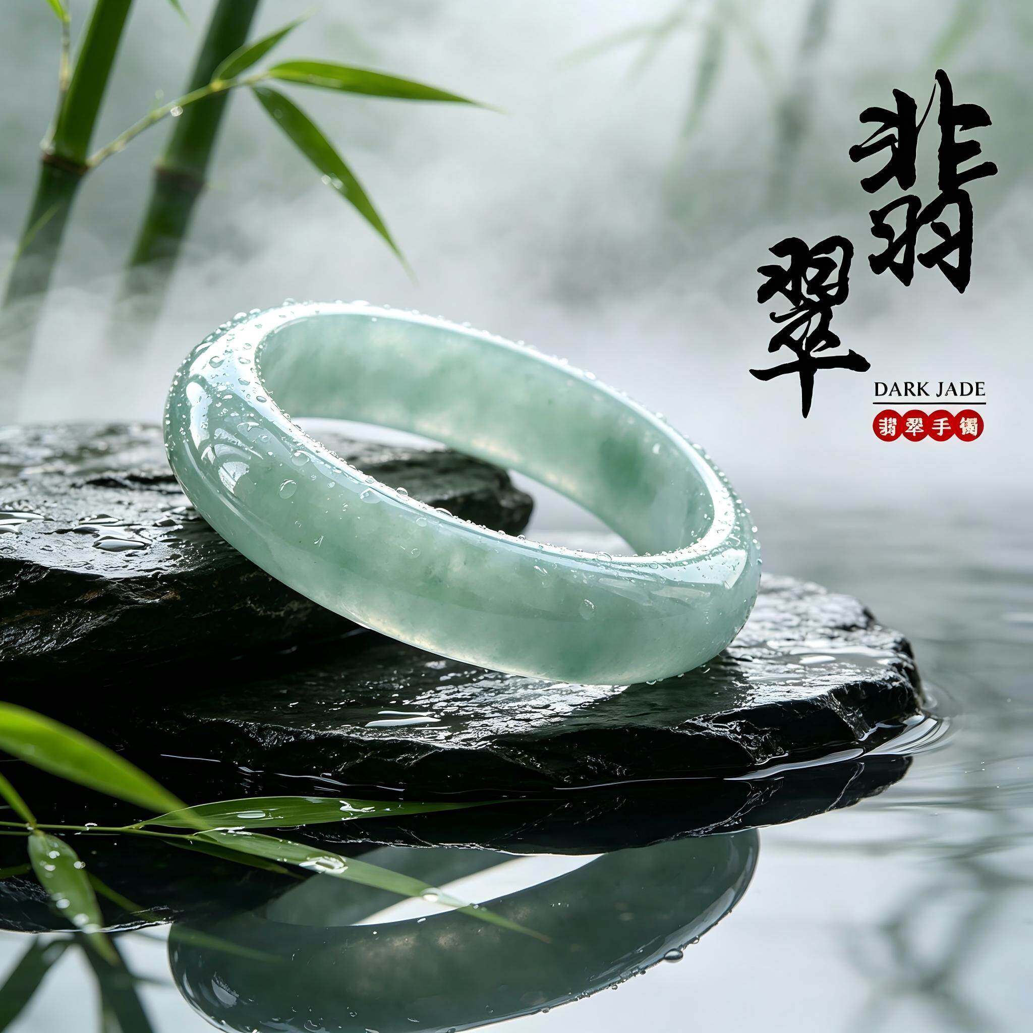 晴水冰种飘花翡翠玉手镯女飘绿玉镯子-晴水冰种飘花翡翠玉手镯女飘绿玉