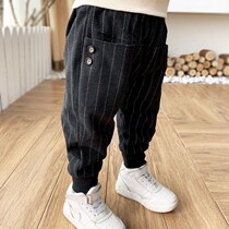 Baby fleece pants Western style boys casual pants autumn trendy childrens sports pants childrens spring and autumn loose trousers