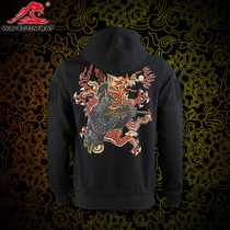 Gold cultural and creative tactical samurai Daming Yulin Jun back version of pullover sweater base shirt hoodie embroidery