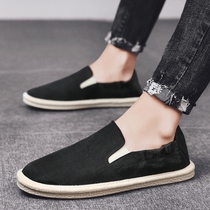 Canvas mens shoes old Beijing a pedal breathable deodorant lazy Ice Silk cloth shoes driving leisure fisherman trendy shoes summer