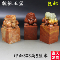 Leopard Seal Stone Seal Stone Gold Stone Seal Carving Town House Swing Piece Feng Shui Name Sent Gift Shoushan Stone Direct online store
