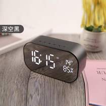 Mirror alarm clock small audio multi-function card mini wireless Bluetooth speaker home Net red overweight low volume audio 3d surround high volume home Outdoor
