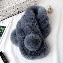 Han edition plush scarf female autumn winter rabbit scarf thickened warm neck and fake fur otter rabbit feather neck