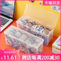 Bar storage box anime peripheral badge millet pendant finishing box dustproof desktop large transparent box can be placed 75mm