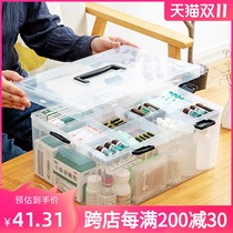Medicine box family household large-capacity medicine box storage box drug super large multi-layer drug storage box portable first aid