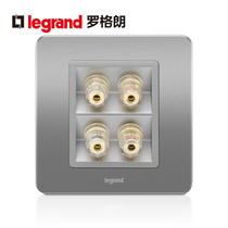 Rogrand switch socket panel Yiten alcohol sand steel two-position audio four-connector speaker Super signal 86 type