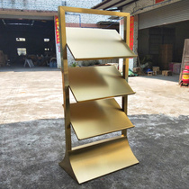  Customized single-page information rack Sales department golden newspaper rack Real estate folding rack Apartment book newspaper rack Golden rack